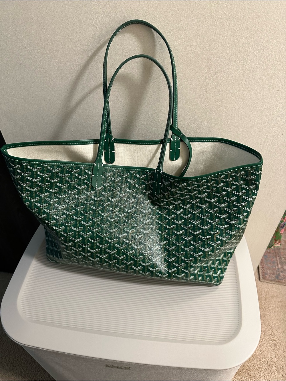 Inspired Green Patterned Women's Tote Bag - Picture 3 of 8